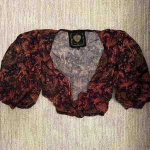 Black and orange cropped shrug (S)